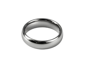 Polished Silver Engagement Ring - High Resolution
