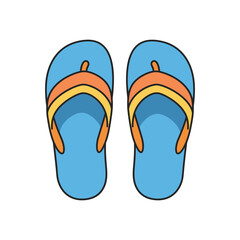 Cartoon Flip Flops Illustration Summer Footwear for Beach or Poolside Fun