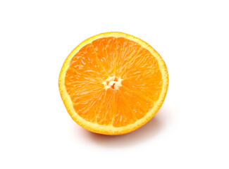 One half of juicy orange isolated on white