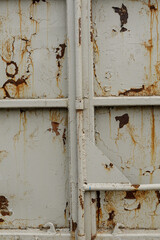 High-resolution image of rusty metal surface with peeling paint, ideal for grunge and industrial designs.