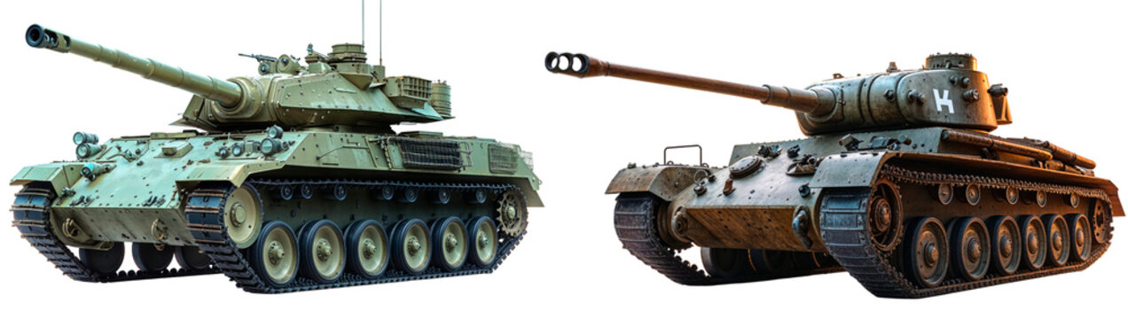 Two panzerkampfwagen viii maus super-heavy tanks showing different camouflage patterns on transparent background