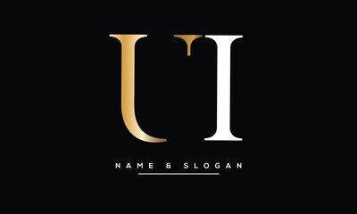 UI, IU, U, I Abstract Letters Logo Monogram