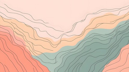 Abstract Pastel Wave Background Landscape Illustration