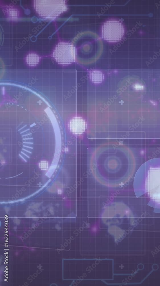 Aufkleber animation of data processing over blue background