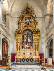 Baroque main altarpiece of El Sagrario Church in Seville, Spain