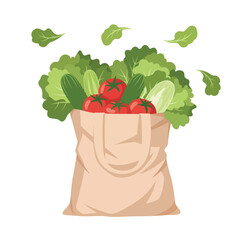 Paper Bag of Fresh Vegetables