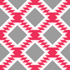 seamless geometric pattern shades of Red,grey.Native American tribal fabric. Suitable for textile, rugs, cards,tiles,aztec,picture books. boho indian ornament design vector for woven textile printing	