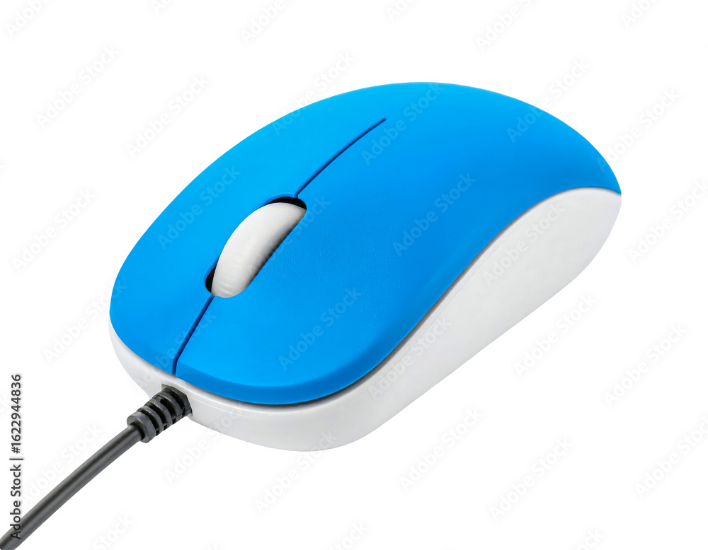 Fototapete blue computer mouse pc mouse wired mouse optical mouse technology input on transparent background