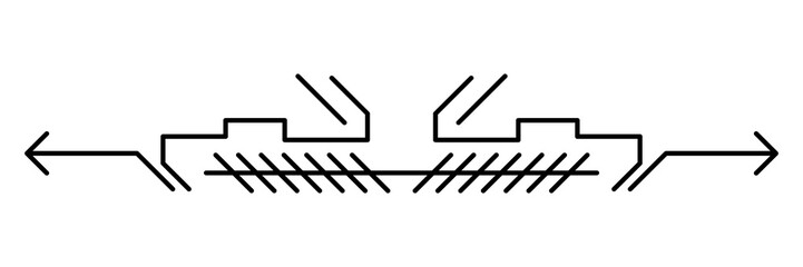 Line geometric element. Modern decorative linear divider.