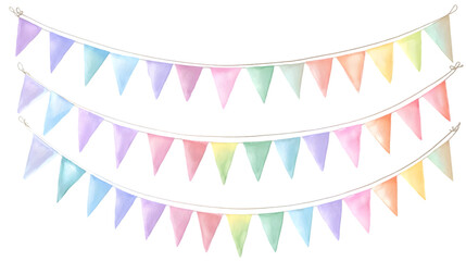 Holiday Bunting in Pink, Blue, and White