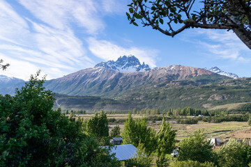 Cerro castillo dominating the landscape in patagonia, chile