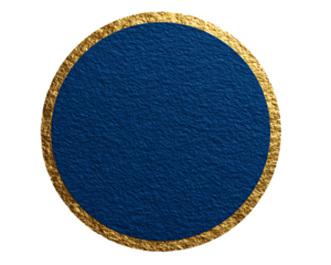 Elegant Blue Oval Frame with Gold Edge for Creative Backgrounds
