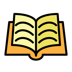 Open Book Vector Filled Icon Design
