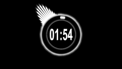 Audio spectrum circular or radial with 2 minute countdown in the center on alpha channel. Audio waveform with frequency bands in gradient . Visualization of music display. - Powered by Adobe