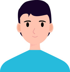 Friendly young man avatar illustration. A simple character concept for a web profile, representing positivity and approachability.