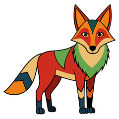 Obraz premium Stylized geometric fox illustration isolated on white background