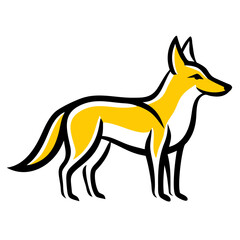Stylized coyote illustration isolated on white background