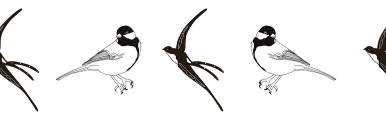 Border icon border. Bird feather silhouette symbol. Bird border isolated on white background	