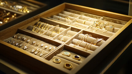 Soft velvet tray with organized chrysoberyl jewelry collection under softbox lighting 