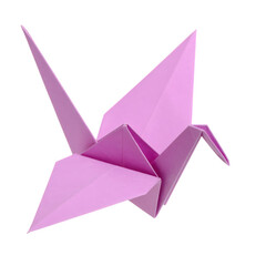 Pink Origami Crane Paper Art Craft Folded Decorative Sculpture Handmade Asian Style Symbol of Peace and Hope for Cultural Art and Paper Folding Projects