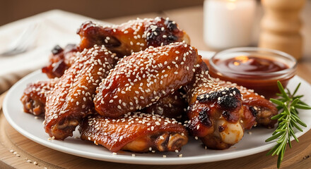 Korean Fried Chicken Wings with Sesame Seeds