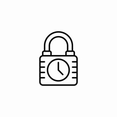 lock timer icon sign vector