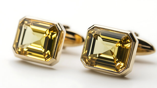 Pair of chrysoberyl cufflinks with classic masculine design 