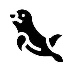 Naklejka premium Cute seal icon isolated on white background