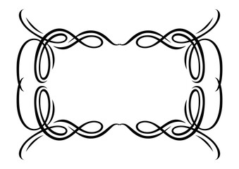 Vintage swirling frame. Retro decorative curling vignette.