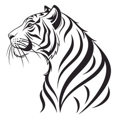 Tiger head illustration isolated on white background