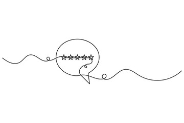 Speech bubble continuous single line drawing and outline vector illustration.