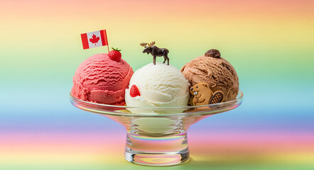 Canadian Ice Cream Trio with Icons