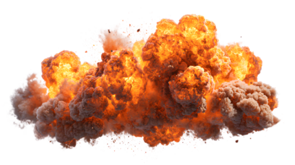 Realistic Fire Explosion with Smoke Cloud


