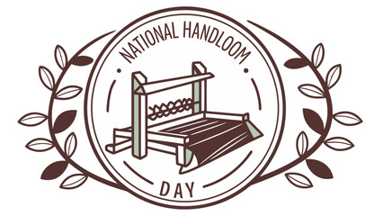Celebrate National Handloom Day with this vintage loom design, honoring textile heritage and craftsmanship.