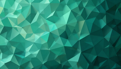 Fototapeta premium Abstract Geometric Low Poly Background with Green and Turquoise Triangles for Modern Designs, Commercial Use