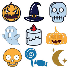 Vector Halloween icons collection