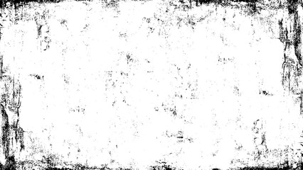 Distressed and rough concrete floor vector texture. Rustic texture with grain and stains. Weathered asphalt surface. Black and white grit trace. Obsolete vintage overlay on transparent background. 