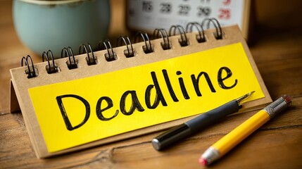 Deadline Reminder with Sticky Note and Calendar