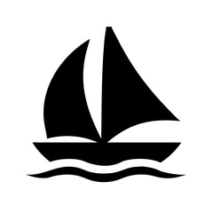 Minimalist Black Sailboat Silhouette SVG Vector