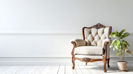 Elegant Armchair in Minimalist Interior Setting