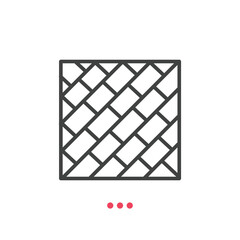 Brick wall icon. Thin line icon vector.