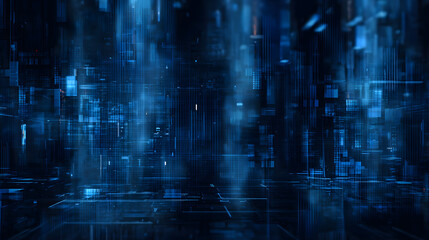 Obraz premium Abstract futuristic background in dark blue tones with high-tech and cybernetic style