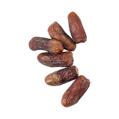 Sweet fresh amber dates isolated on transparent background