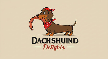 vector illustration of a dog with a banner