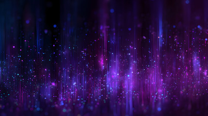 Bioluminescent abstract purple tech background with neon pink and blue lights in darkness