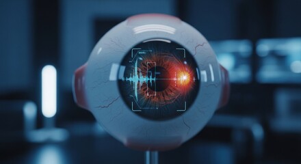 3D model eye with digital overlay