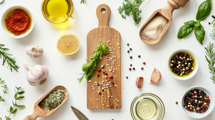 Kitchen Prep on White Background

