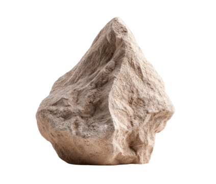 Rough, light beige rock, pointed apex