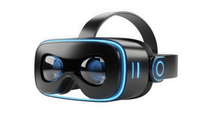 Ai generated image of virtual reality headset isolated on transparent background
