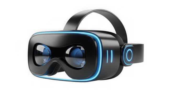 Ai generated image of virtual reality headset isolated on transparent background